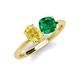 5 - Tanya Oval Shape Yellow Sapphire & Cushion Shape Emerald 2 Stone Duo Ring 