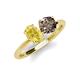 5 - Tanya Oval Shape Yellow Sapphire & Cushion Shape Smoky Quartz 2 Stone Duo Ring 