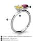 4 - Tanya Oval Shape Yellow Sapphire & Cushion Shape Rhodolite Garnet 2 Stone Duo Ring 
