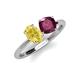 5 - Tanya Oval Shape Yellow Sapphire & Cushion Shape Rhodolite Garnet 2 Stone Duo Ring 