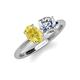 5 - Tanya Oval Shape Yellow Sapphire & Cushion Shape IGI Certified Lab Grown Diamond 2 Stone Duo Ring 