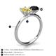 4 - Tanya Oval Shape Yellow Sapphire & Cushion Shape Black Onyx 2 Stone Duo Ring 
