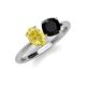 5 - Tanya Oval Shape Yellow Sapphire & Cushion Shape Black Onyx 2 Stone Duo Ring 