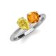 5 - Tanya Oval Shape Yellow Sapphire & Cushion Shape Citrine 2 Stone Duo Ring 