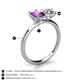 4 - Tanya Oval Shape Amethyst & Cushion Shape GIA Certified Diamond 2 Stone Duo Ring 