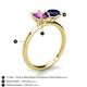 4 - Tanya Oval Shape Amethyst & Cushion Shape Blue Sapphire 2 Stone Duo Ring 