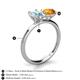 4 - Tanya Oval Shape Aquamarine & Cushion Shape Citrine 2 Stone Duo Ring 