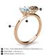 4 - Tanya Oval Shape Aquamarine & Cushion Shape Smoky Quartz 2 Stone Duo Ring 