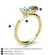 4 - Tanya Oval Shape Aquamarine & Cushion Shape Smoky Quartz 2 Stone Duo Ring 