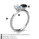 4 - Tanya Oval Shape Aquamarine & Cushion Shape Black Onyx 2 Stone Duo Ring 