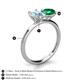 4 - Tanya Oval Shape Aquamarine & Cushion Shape Emerald 2 Stone Duo Ring 