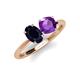 5 - Tanya Oval Shape Blue Sapphire & Cushion Shape Amethyst 2 Stone Duo Ring 