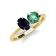 5 - Tanya Oval Shape Blue Sapphire & Cushion Shape Lab Created Alexandrite 2 Stone Duo Ring 