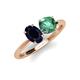 5 - Tanya Oval Shape Blue Sapphire & Cushion Shape Lab Created Alexandrite 2 Stone Duo Ring 