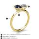 4 - Tanya Oval Shape Blue Sapphire & Cushion Shape Forever One Moissanite 2 Stone Duo Ring 