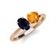 3 - Tanya Oval Shape Blue Sapphire & Cushion Shape Citrine 2 Stone Duo Ring 