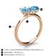 4 - Tanya Oval & Cushion Shape Blue Topaz 2 Stone Duo Ring 