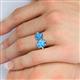 5 - Tanya Oval & Cushion Shape Blue Topaz 2 Stone Duo Ring 