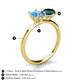 4 - Tanya Oval Shape Blue Topaz & Cushion Shape London Blue Topaz 2 Stone Duo Ring 