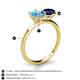 4 - Tanya Oval Shape Blue Topaz & Cushion Shape Blue Sapphire 2 Stone Duo Ring 