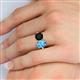 5 - Tanya Oval Shape Blue Topaz & Cushion Shape Black Onyx 2 Stone Duo Ring 