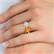 5 - Tanya Oval Shape Citrine & Cushion Shape GIA Certified Diamond 2 Stone Duo Ring 