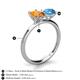 4 - Tanya Oval Shape Citrine & Cushion Shape Blue Topaz 2 Stone Duo Ring 