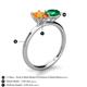 4 - Tanya Oval Shape Citrine & Cushion Shape Emerald 2 Stone Duo Ring 