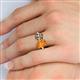 5 - Tanya Oval Shape Citrine & Cushion Shape Smoky Quartz 2 Stone Duo Ring 