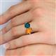 5 - Tanya Oval Shape Citrine & Cushion Shape London Blue Topaz 2 Stone Duo Ring 