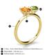 4 - Tanya Oval Shape Citrine & Cushion Shape Peridot 2 Stone Duo Ring 