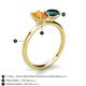 4 - Tanya Oval Shape Citrine & Cushion Shape London Blue Topaz 2 Stone Duo Ring 