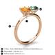 4 - Tanya Oval Shape Citrine & Cushion Shape Lab Created Alexandrite 2 Stone Duo Ring 