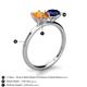 4 - Tanya Oval Shape Citrine & Cushion Shape Blue Sapphire 2 Stone Duo Ring 