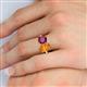 5 - Tanya Oval Shape Citrine & Cushion Shape Rhodolite Garnet 2 Stone Duo Ring 