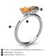 4 - Tanya Oval Shape Citrine & Cushion Shape Smoky Quartz 2 Stone Duo Ring 