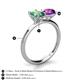 4 - Tanya Oval Shape Lab Created Alexandrite & Cushion Shape Amethyst 2 Stone Duo Ring 