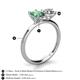 4 - Tanya Oval Shape Lab Created Alexandrite & Cushion Shape Forever Brilliant Moissanite 2 Stone Duo Ring 