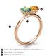 4 - Tanya Oval Shape Lab Created Alexandrite & Cushion Shape Citrine 2 Stone Duo Ring 