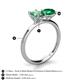 5 - Tanya Oval Shape Lab Created Alexandrite & Cushion Shape Emerald 2 Stone Duo Ring 