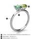 4 - Tanya Oval Shape Lab Created Alexandrite & Cushion Shape Peridot 2 Stone Duo Ring 