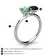 4 - Tanya Oval Shape Lab Created Alexandrite & Cushion Shape Black Onyx 2 Stone Duo Ring 