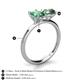 4 - Tanya Oval & Cushion Shape Lab Created Alexandrite 2 Stone Duo Ring 