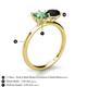 4 - Tanya Oval Shape Lab Created Alexandrite & Cushion Shape Black Onyx 2 Stone Duo Ring 