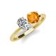 3 - Tanya Oval Shape GIA Certified Diamond & Cushion Shape Citrine 2 Stone Duo Ring 