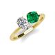 3 - Tanya Oval Shape GIA Certified Diamond & Cushion Shape Emerald 2 Stone Duo Ring 