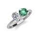 3 - Tanya Oval Shape GIA Certified Diamond & Cushion Shape Lab Created Alexandrite 2 Stone Duo Ring 