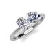 3 - Tanya Oval Shape GIA Certified Diamond & Cushion Shape Forever Brilliant Moissanite 2 Stone Duo Ring 