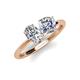 3 - Tanya Oval Shape GIA Certified Diamond & Cushion Shape Forever One Moissanite 2 Stone Duo Ring 
