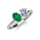 5 - Tanya Oval Shape Emerald & Cushion Shape GIA Certified Diamond 2 Stone Duo Ring 